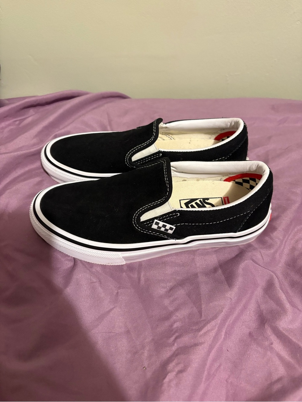 Vans Classic Slip-On Skate Shoes - Black suede